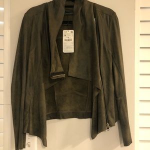 NWT Zara army green moto jacket, medium